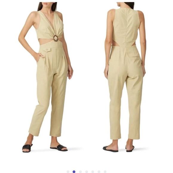 NANUSHKA Amor Cut Out Cotton Twist on Waist Sleeveless Jumpsuit Size Medium